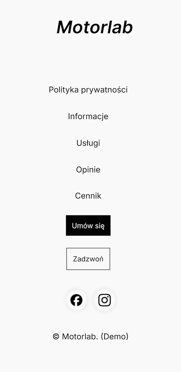 Zrzut ekranu przedstawiający przykład optymalnego rozmieszczenia elementów nawigacyjnych w stopce komercyjnej.