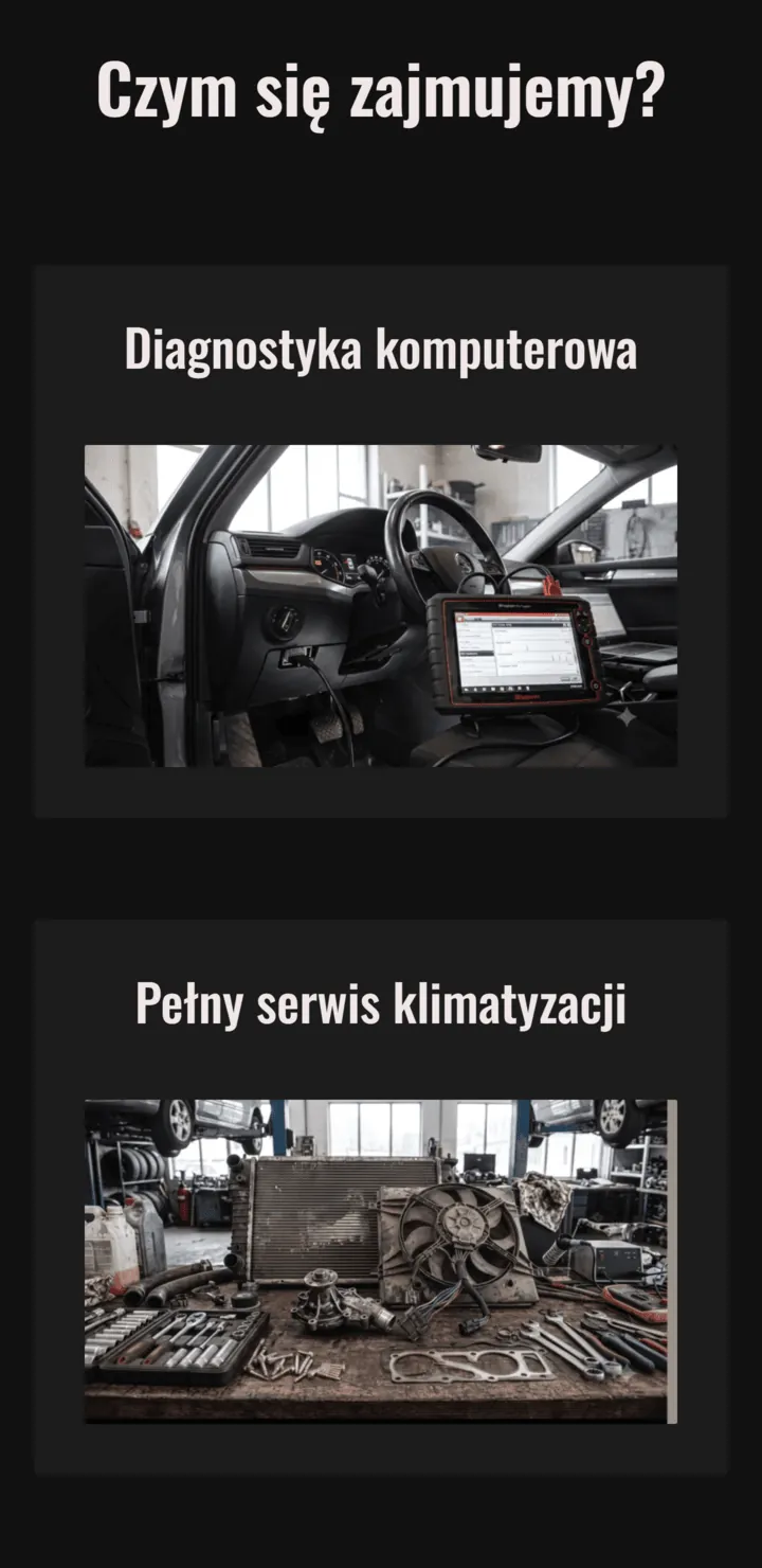 Przejrzysta oferta napraw i usług mechanicznych na stronie serwisu